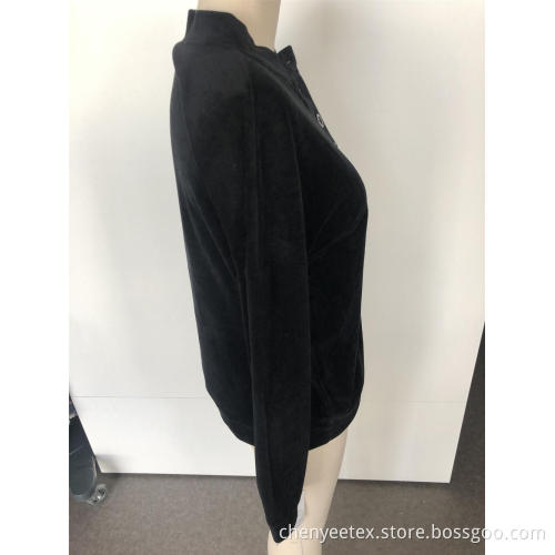 Round-neck corduroy button hoodie